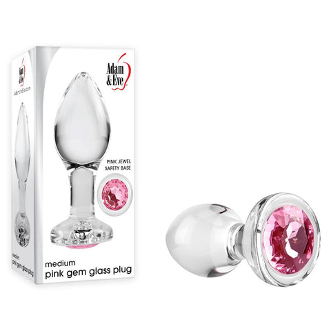 Adam & Eve Pink Gem Glass Plug - Butt Plugs