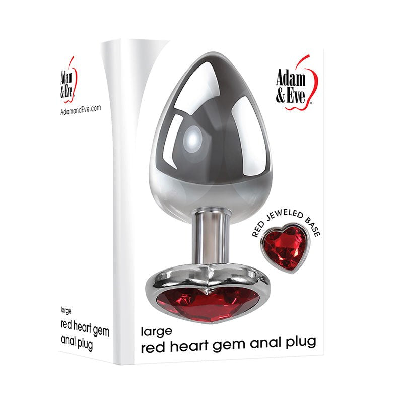 Adam & Eve Red Heart Gem Anal Plug - - Butt Plugs