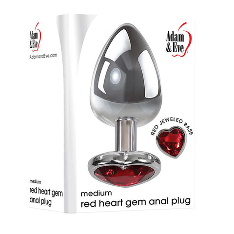Adam & Eve Red Heart Gem Anal Plug - Butt Plugs