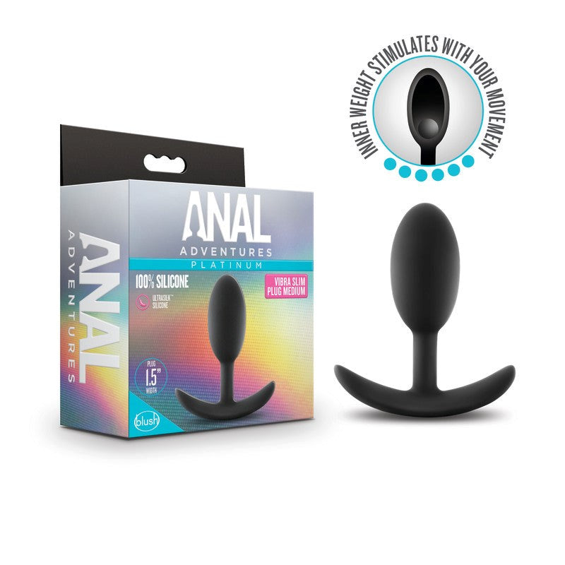 Anal Adventures Platinum Vibra Slim Plug - - Butt Plugs