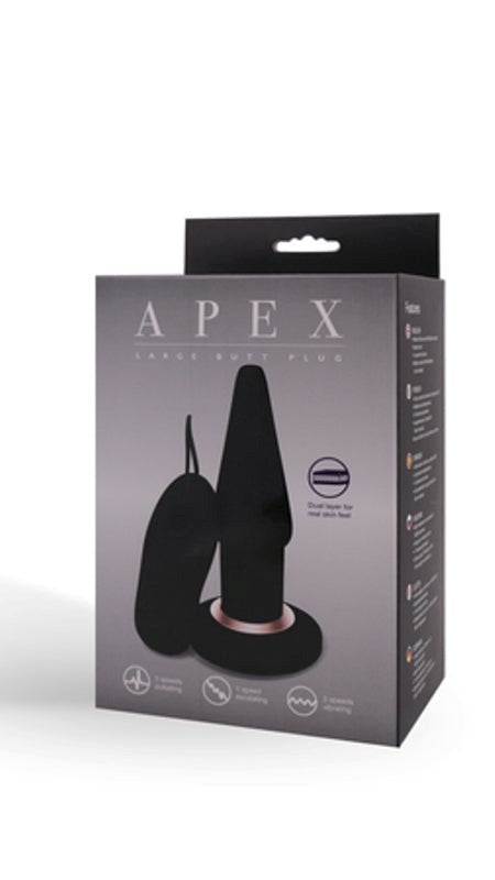 Apex Vibrating Butt Plug Black - - Anal Vibrators