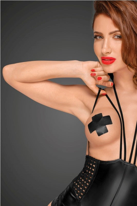 Black Powerwetlook Body Multistraps - - Her Fetish