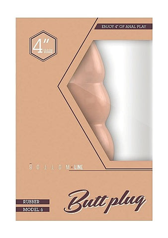 Bottom Line Rubber Butt Plug Flesh Model 6 - Butt Plugs