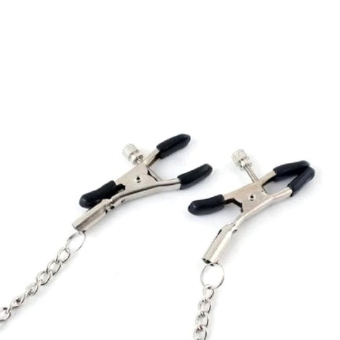 Breast Teasing Metal Collar & Peg Clamps - Collars and Leads