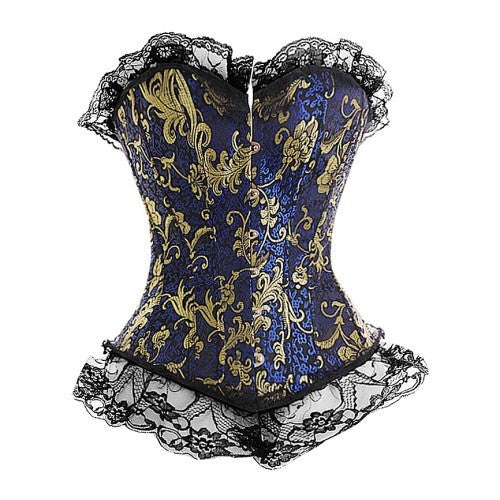 Burlesque Bustier With Lace Trim - Fancy Dress Ups