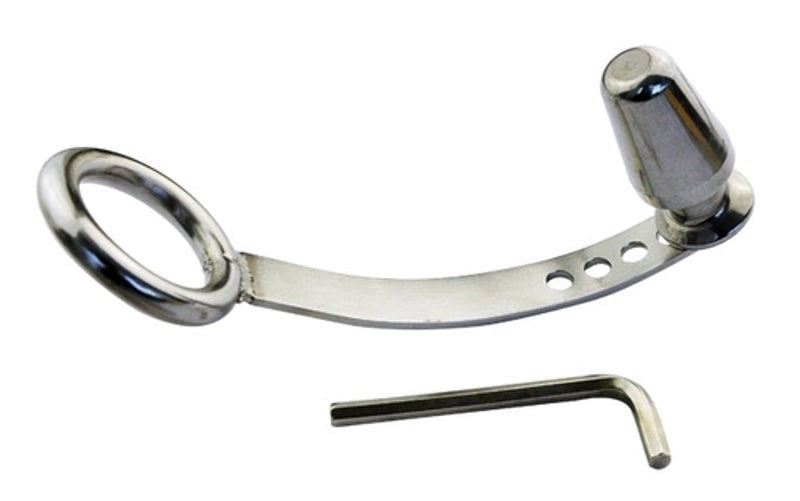 Cock Ring with Adjustable Attached Steel Butt Plug - - Butt Plugs