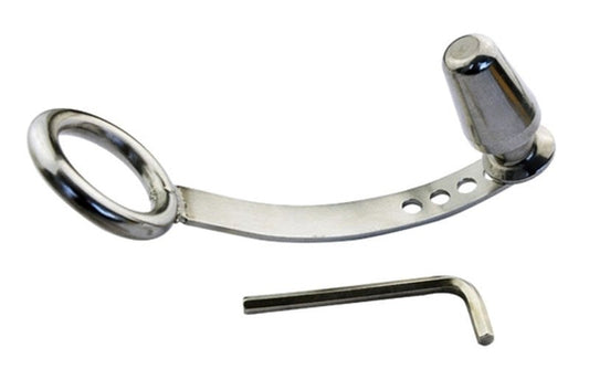 Cock Ring with Adjustable Attached Steel Butt Plug - Butt Plugs