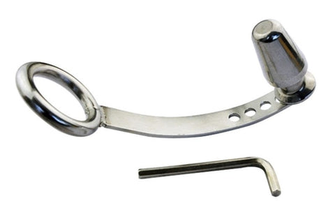 Cock Ring with Adjustable Attached Steel Butt Plug - Butt Plugs