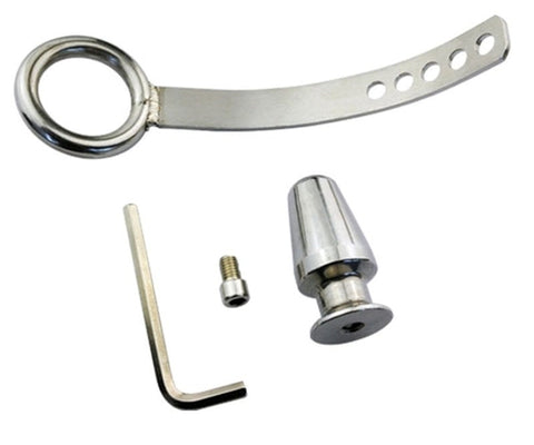 Cock Ring with Adjustable Attached Steel Butt Plug - Butt Plugs
