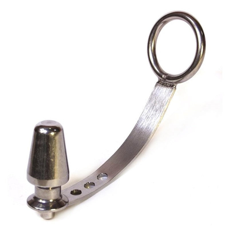 Cock Ring with Adjustable Attached Steel Butt Plug - - Butt Plugs