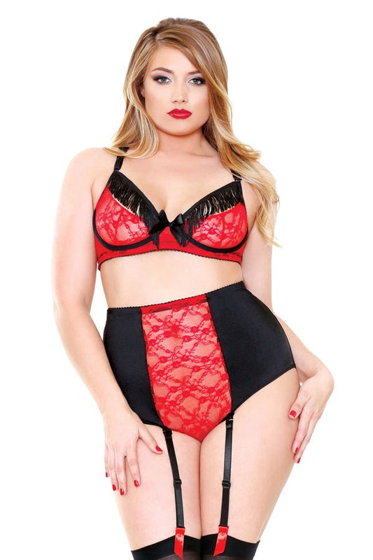 CURVE Fringe Bra & Cutout Panty Set - Bras and Bra Sets