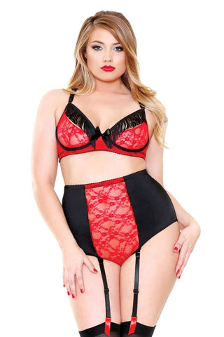 CURVE Fringe Bra & Cutout Panty Set - Bras and Bra Sets