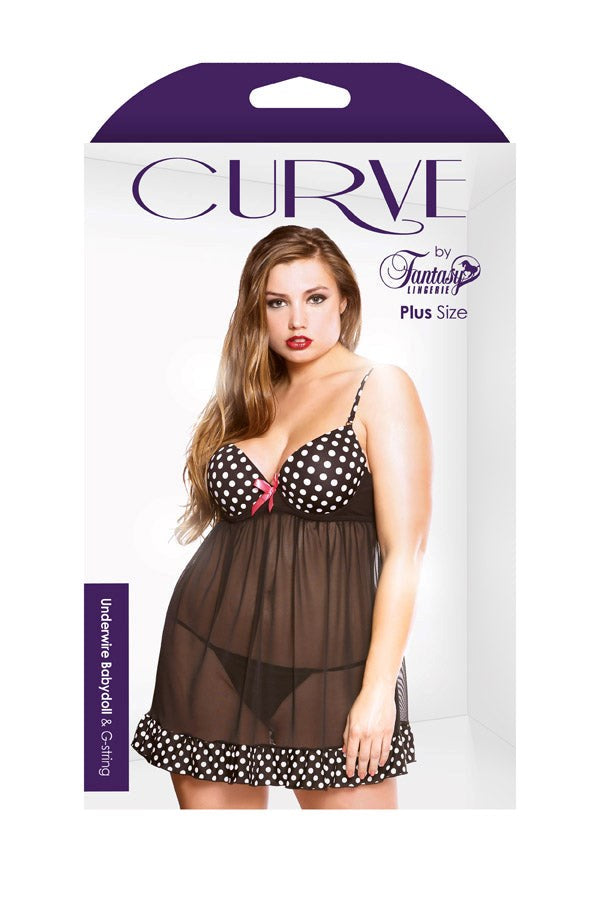 Curve Underwire Babydoll & G-String - - Babydolls and Chemises