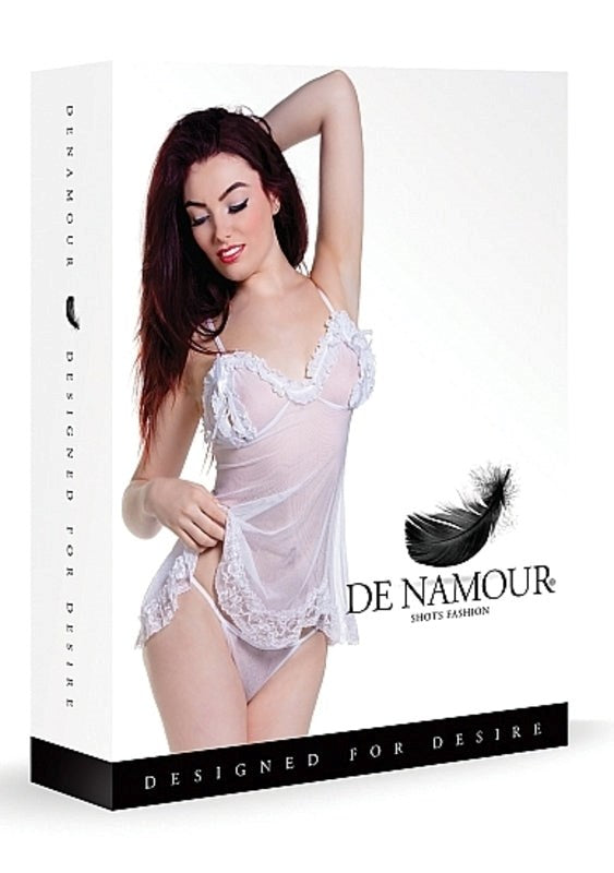 De Namour White Babydoll And G-String - - Babydolls and Chemises