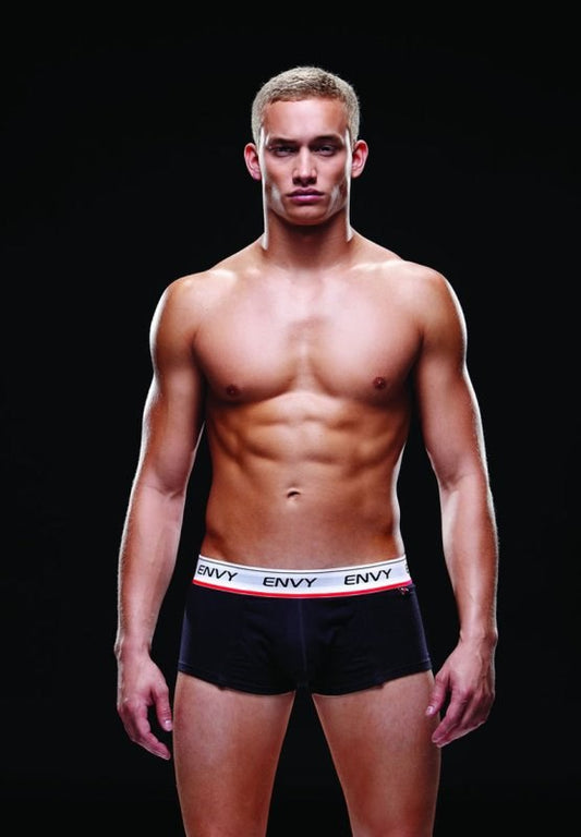 Envy Logo Elastic Low-Rise Trunk Black - Jocks and G-Strings