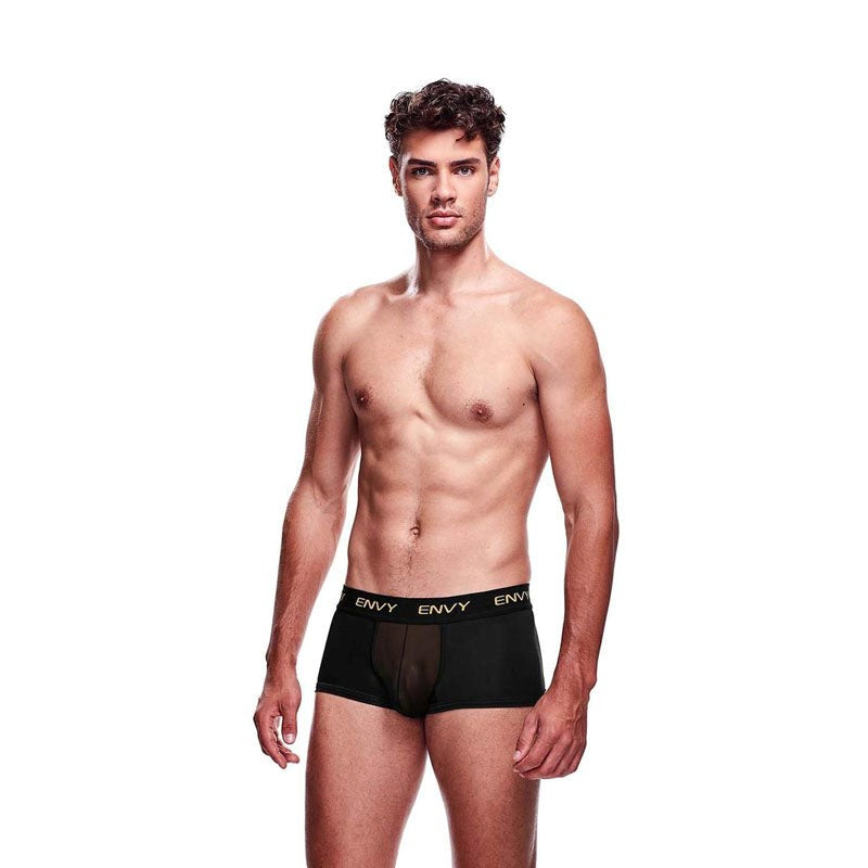ENVY Mesh Short Boxer - Black - Mens Briefs And Boxers