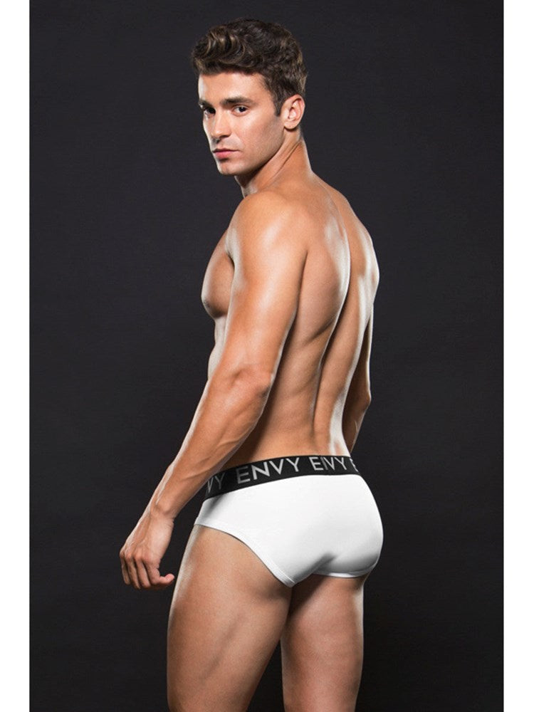 Envy Micro LowRise Logo Elastic Brief White - Jocks and G-Strings