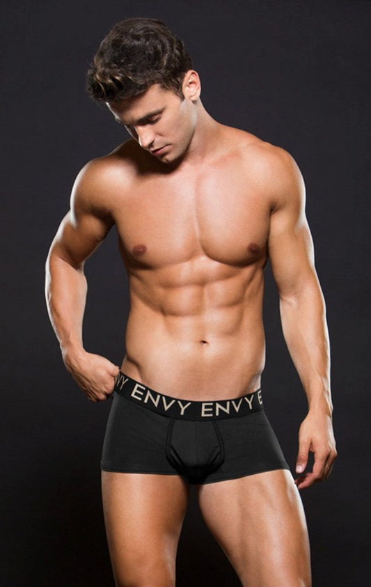 Envy Micro LowRise Logo Elastic Trunk Black - Jocks and G-Strings