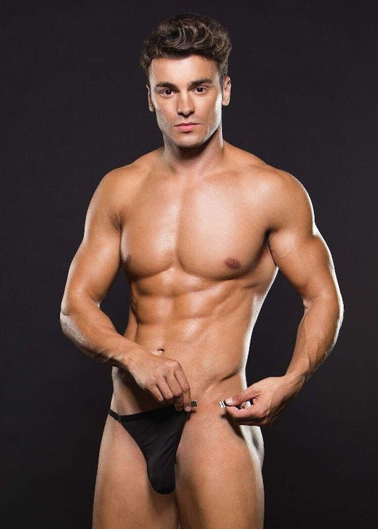 Envy Microfiber Magnetic G-String E042 Black - Jocks and G-Strings