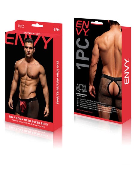 Envy Snap Down Mesh Boxer Brief - Stylish & Comfortable Upgrade - Mens Briefs And Boxers