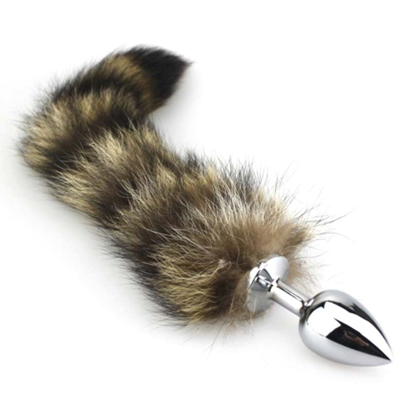 Faux Fox Tail Fetish Anal Plug - - Steel Sex Toys