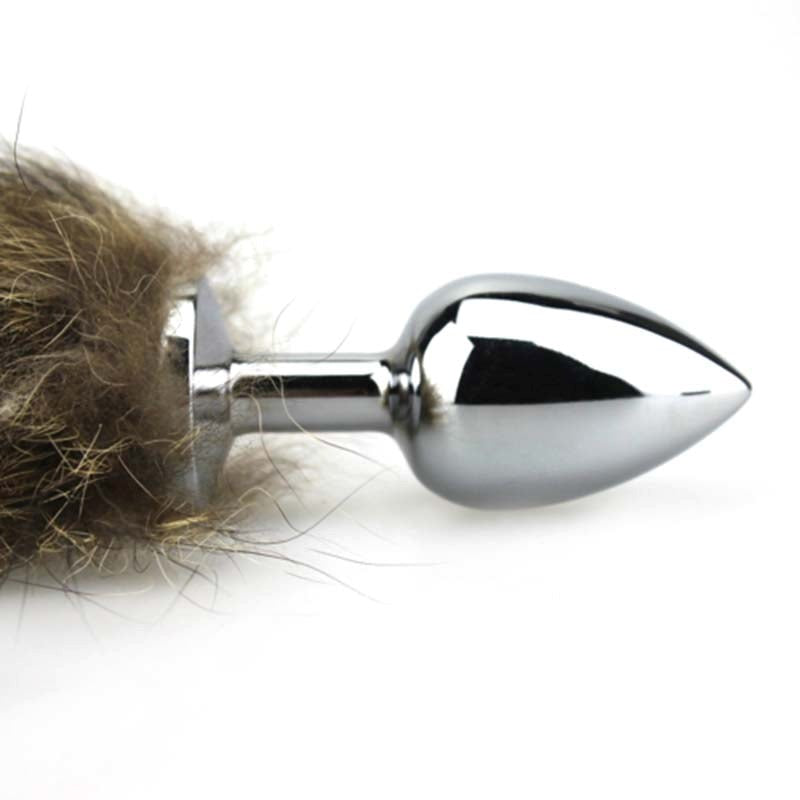 Faux Fox Tail Fetish Anal Plug - - Steel Sex Toys