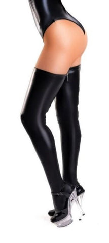 Glossy Wetlook Connie Zipper Stockings - Her Fetish