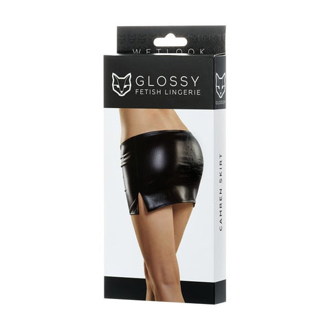 Glossy Wetlook Mini Skirt Camren - Her Fetish