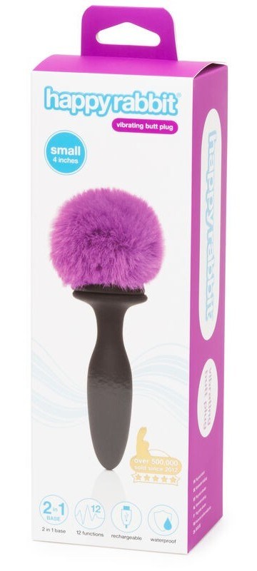 Happy Rabbit Rechargeable Vibrating Bunny Tail Butt Plug - Anal Vibrators