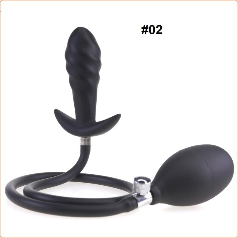 Inflatable Dildo Butt Plug with Detachable Needle - - Butt Plugs