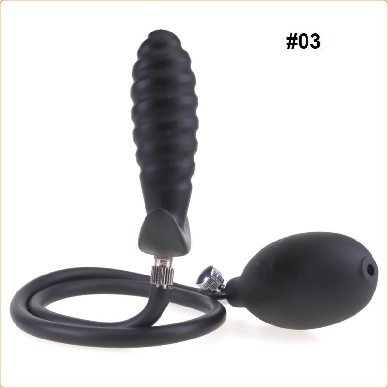 Inflatable Dildo Butt Plug with Detachable Needle - - Butt Plugs