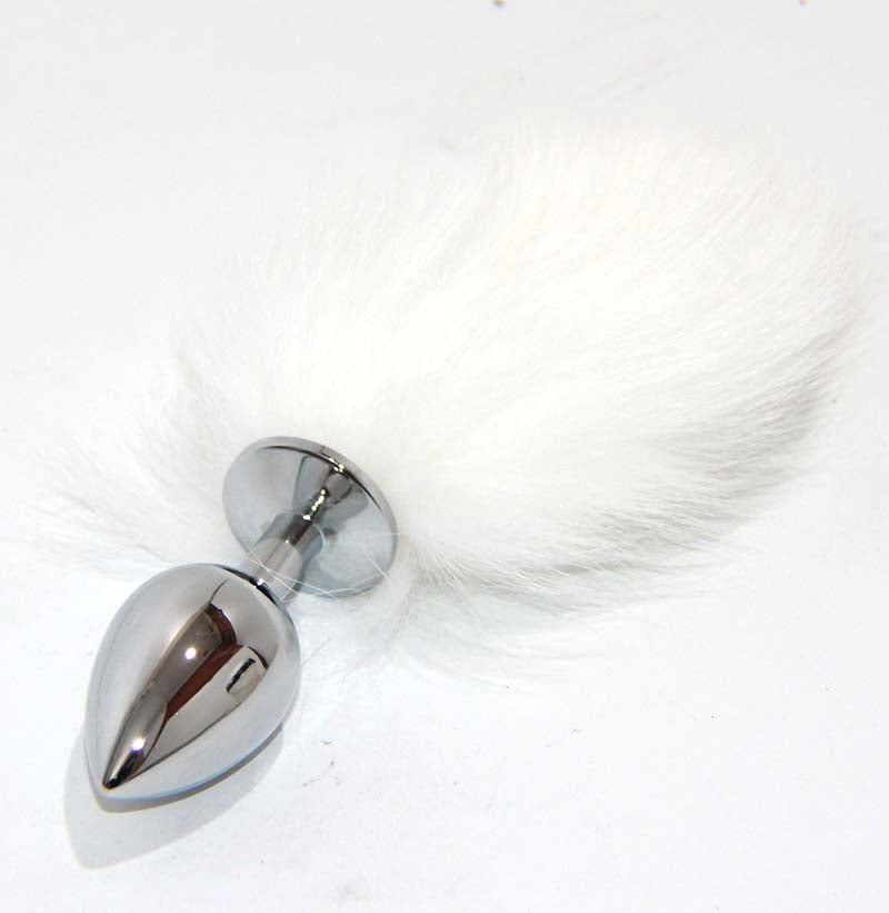 Kitten Tail Metal Butt Plug Silver - - Steel Sex Toys