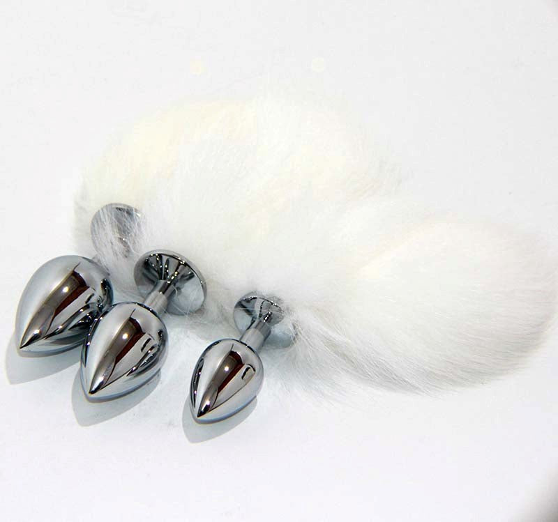 Kitten Tail Metal Butt Plug Silver - - Steel Sex Toys