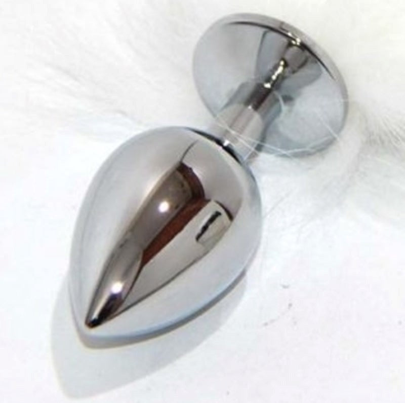 Kitten Tail Metal Butt Plug Silver - - Steel Sex Toys