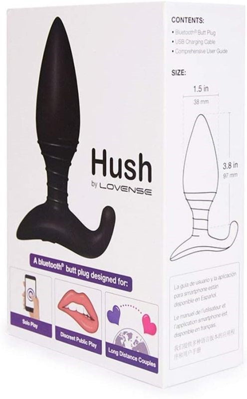 Lovense Hush Bluetooth Compatible Vibrating Anal Plug - Remote Control Vibrators