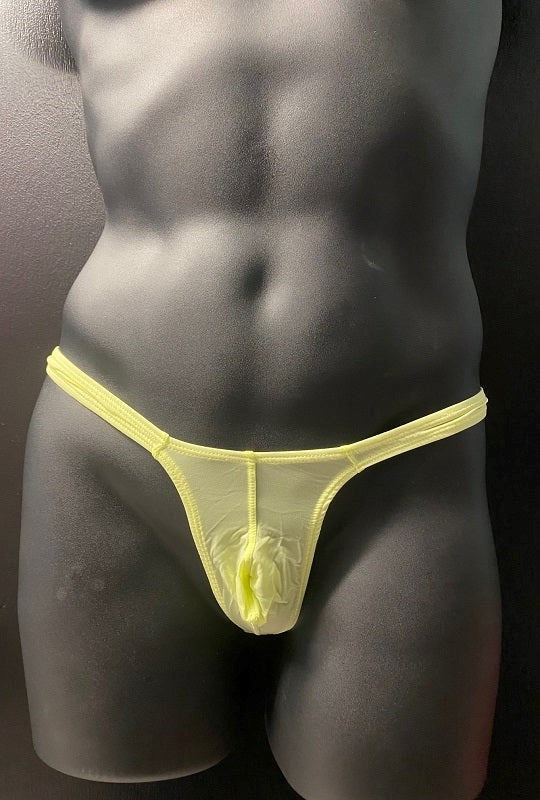 Mens Mesh Neon Yellow Bikini - - Jocks and G-Strings