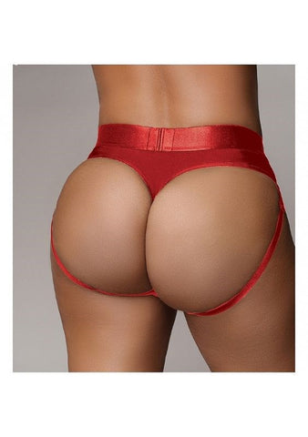 Ouch! Vibrating Strap-on Thong with Removable Butt Straps - RED - Strap On Sextoys