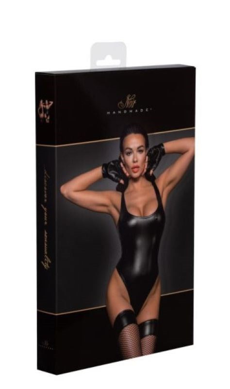 Power Wetlook Fetish Bodysuit with High Cut Leg - Her Fetish