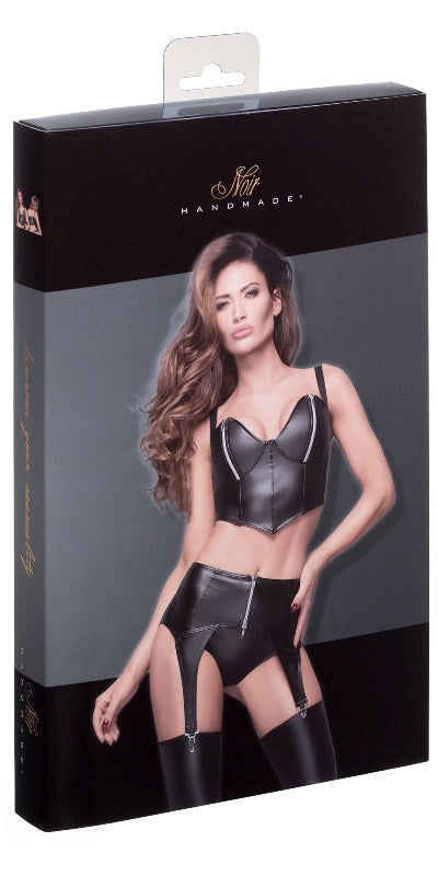 Powerwetlook Top with Silver Zippers - - Her Fetish