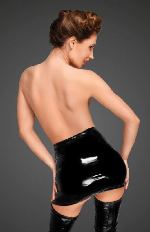 PVC Fetish Mini Skirt With Hidden Side Zipper - - Her Fetish