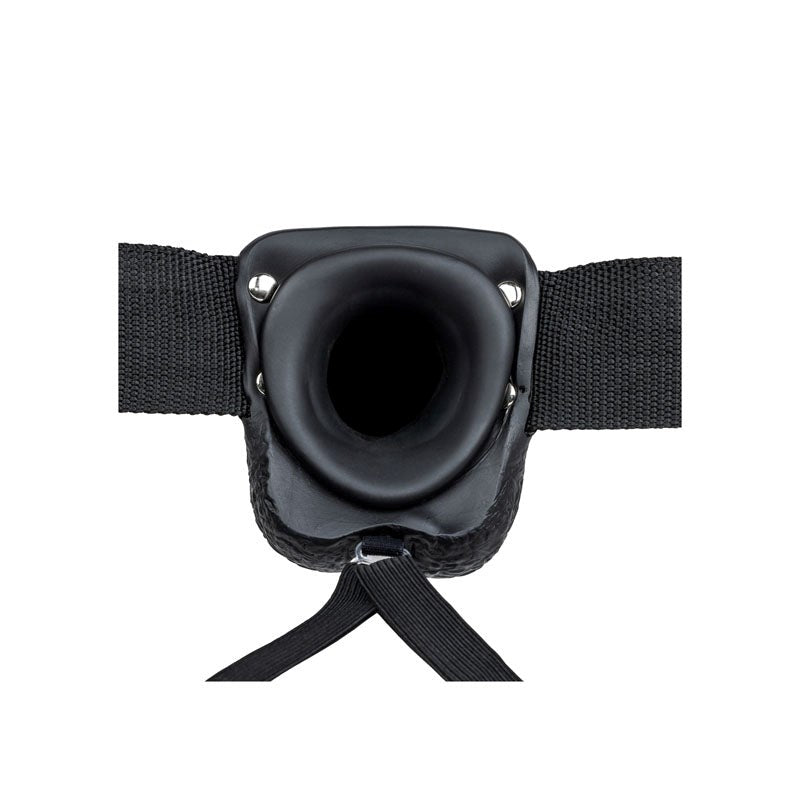REALROCK Hollow Strap-on with Balls Black - Realistic Dildos