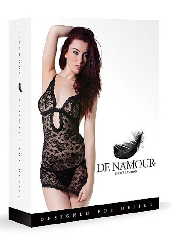 Shots Toys De Namour Black Babydoll & G-String - - Babydolls and Chemises