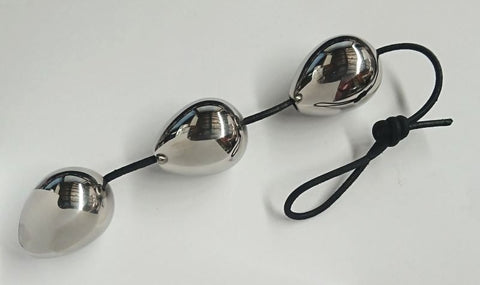 Steel Anal Balls with Cord - Love Eggs and Kegel Exercisers
