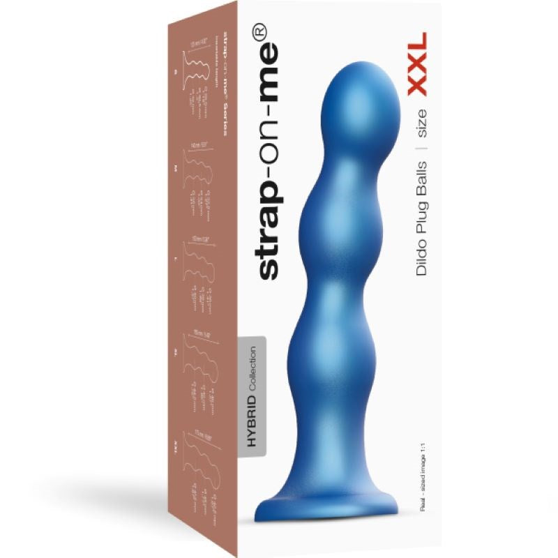 Strap On Me Dildo Plug Balls Metallic Blue - - Strap On Sextoys