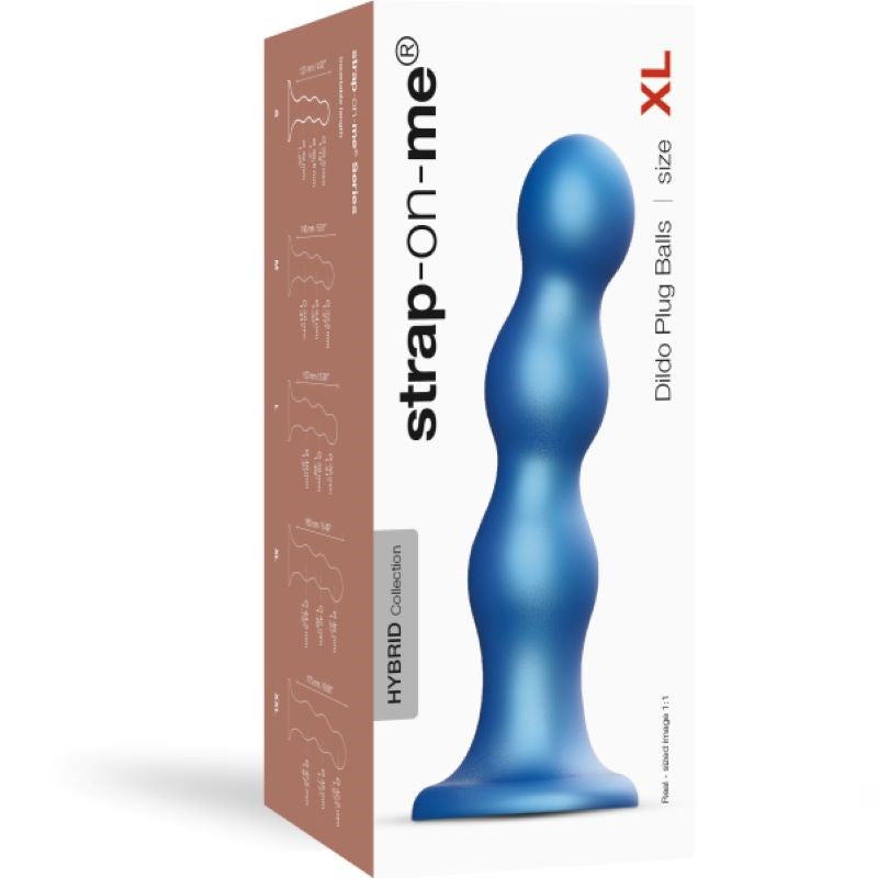 Strap On Me Dildo Plug Balls Metallic Blue - - Strap On Sextoys