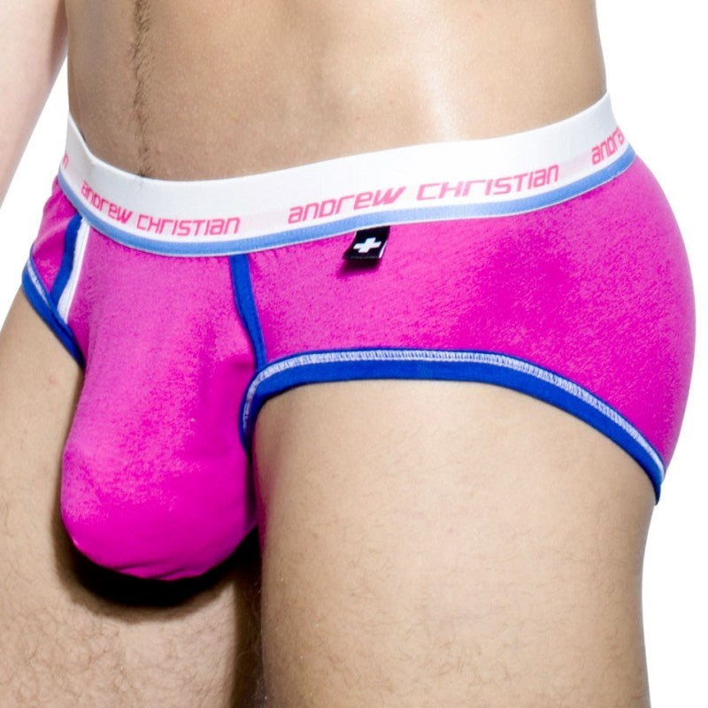 Tighty Whitie Punked Mens Brief with Almost Naked Fuchsia - Jocks and G-Strings
