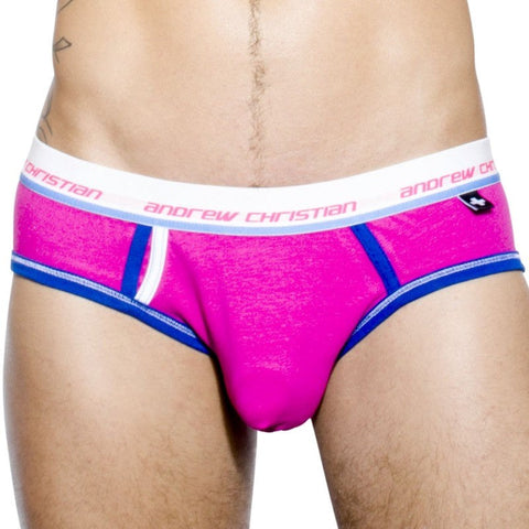 Tighty Whitie Punked Mens Brief with Almost Naked Fuchsia - Jocks and G-Strings