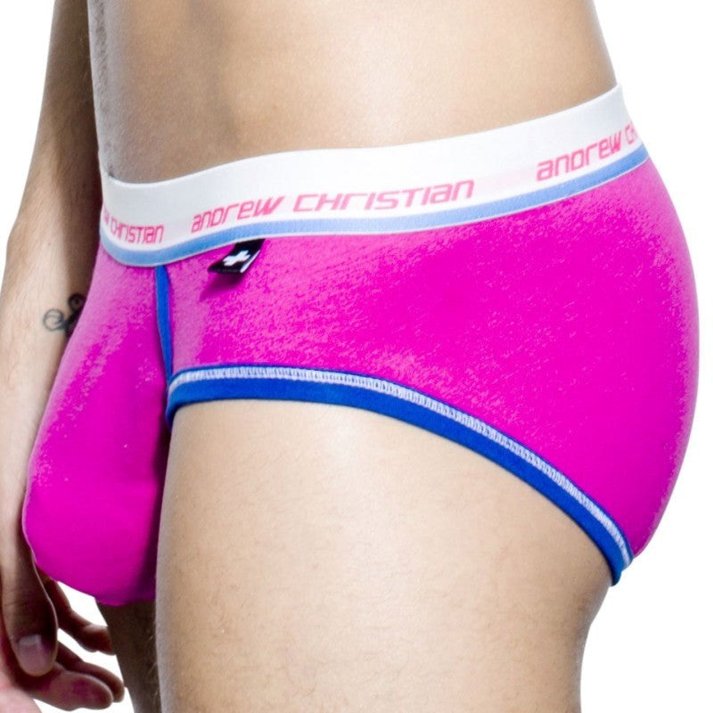 Tighty Whitie Punked Mens Brief with Almost Naked Fuchsia - Jocks and G-Strings