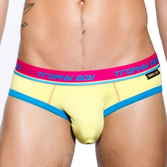 Trophy Boy Brief Bright Yellow - S - Jocks and G-Strings