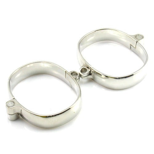 Unisex Luxury Dungeon Irons Cuffs With Chain - - Collars And Cuffs